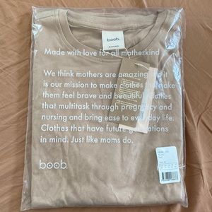 NWT Boob design 100% organic cotton nursing shirt in sand size M